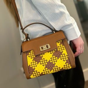 NEW with TAGS Michael Kors brown and yellow shoulder cross body or handle bag